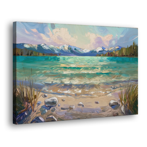 Lake Tahoe Mountain Serenity - Canvas Wall Art - Side