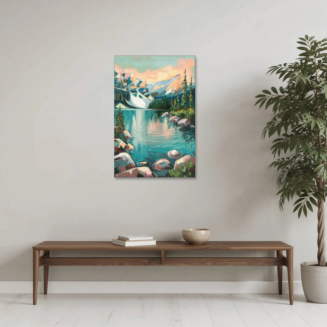 Lake Tahoe Scenic Panorama - Canvas Wall Art - Coffee Table - 24x36