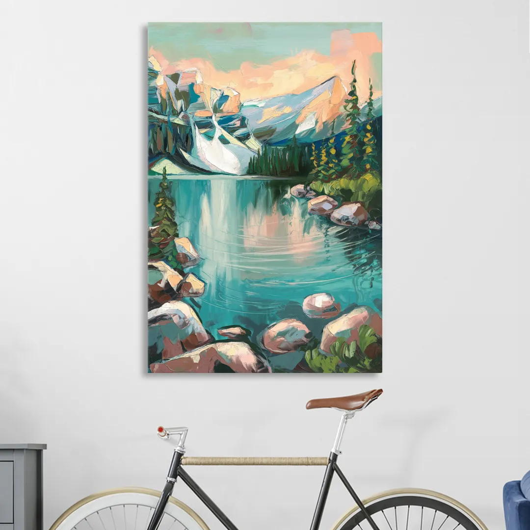 Lake Tahoe Scenic Panorama Living Room - Canvas Wall Art