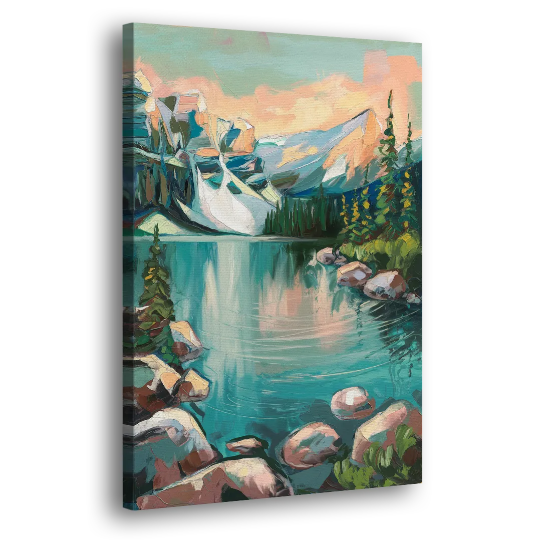 Lake Tahoe Scenic Panorama Side - Canvas Wall Art