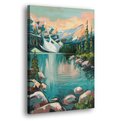 Lake Tahoe Scenic Panorama Side - Canvas Wall Art