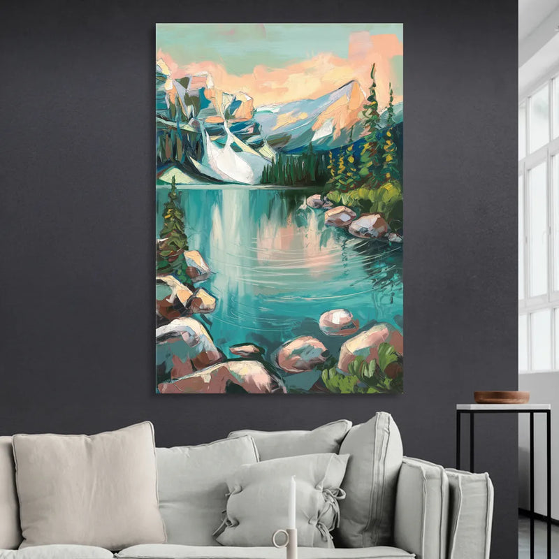 Lake Tahoe Scenic Panorama Sitting Room - Canvas Wall Art