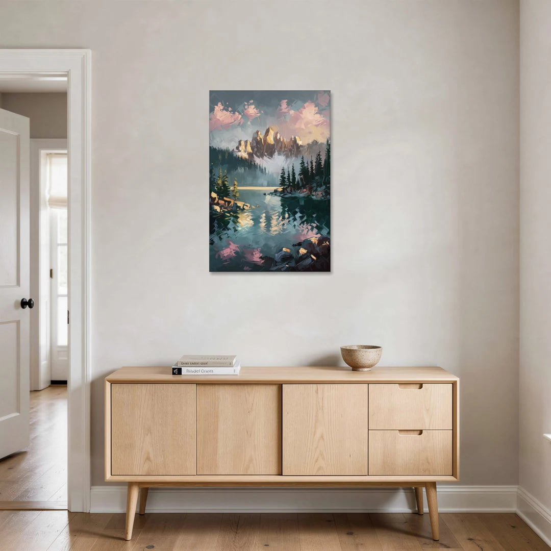 Lake Tahoe Snowy Peaks - Canvas Wall Art - Coffee Table - 24x36