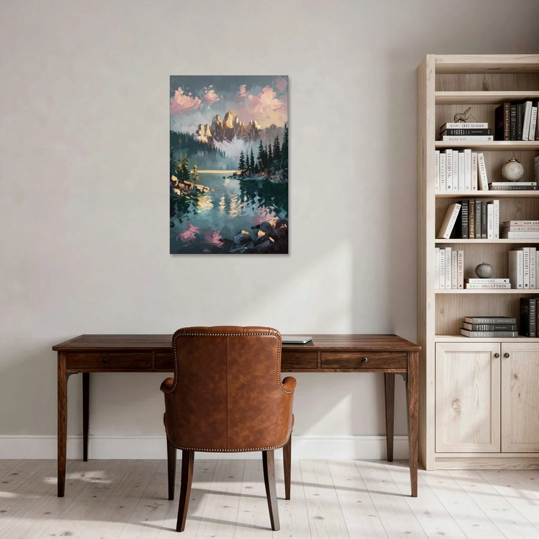 Lake Tahoe Snowy Peaks - Canvas Wall Art - Office - 24x36