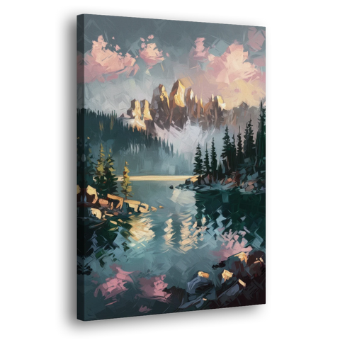 Lake Tahoe Snowy Peaks - Canvas Wall Art - Side