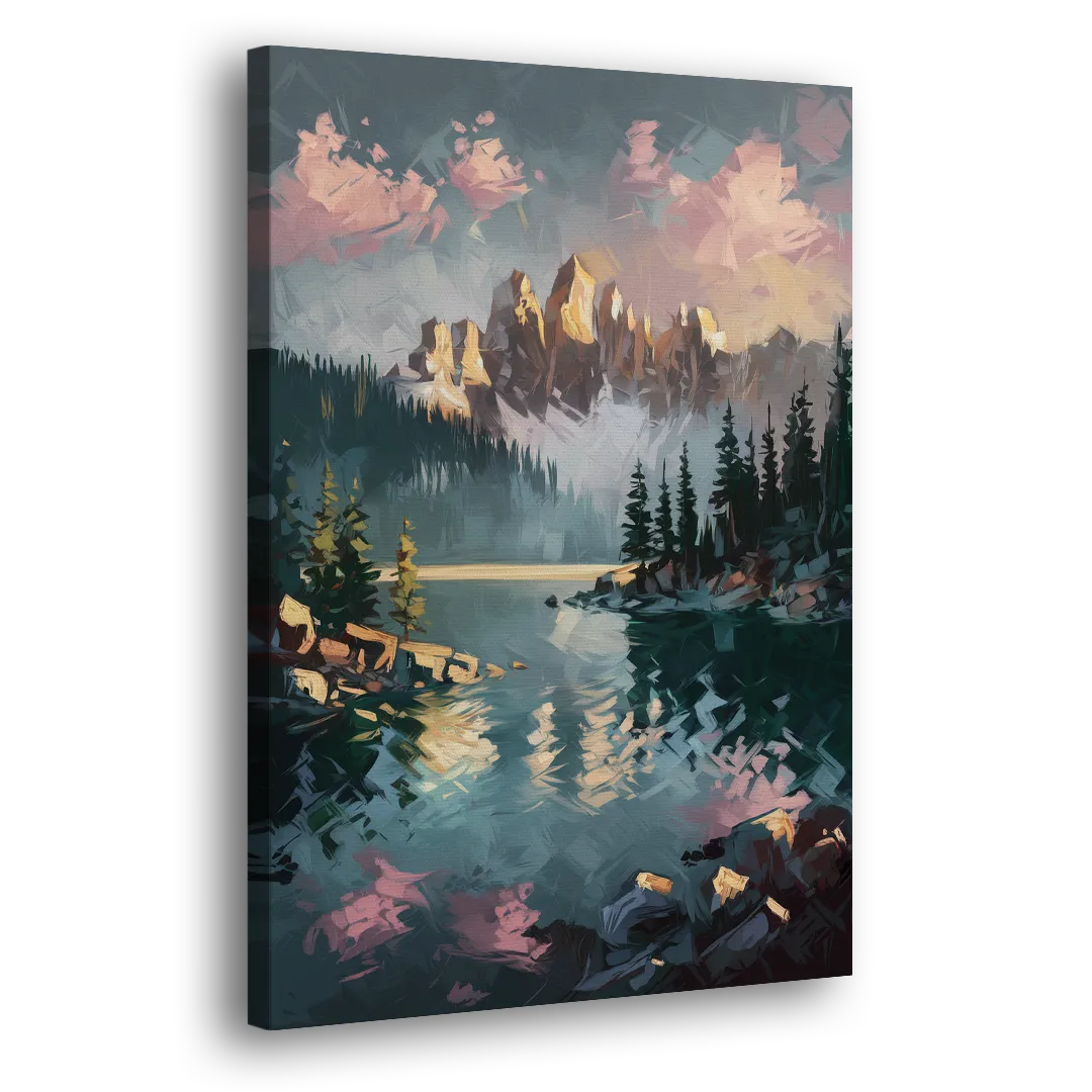 Lake Tahoe Snowy Peaks Side - Canvas Wall Art