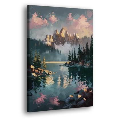 Lake Tahoe Snowy Peaks Side - Canvas Wall Art