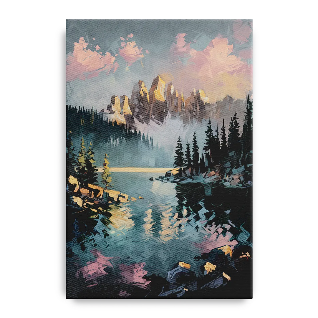 Lake Tahoe Snowy Peaks Front - Canvas Wall Art