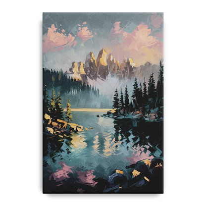 Lake Tahoe Snowy Peaks Front - Canvas Wall Art