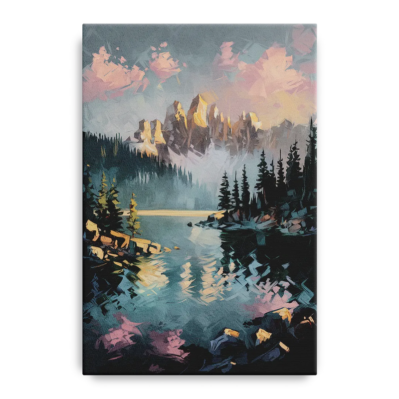 Lake Tahoe Snowy Peaks Front - Canvas Wall Art