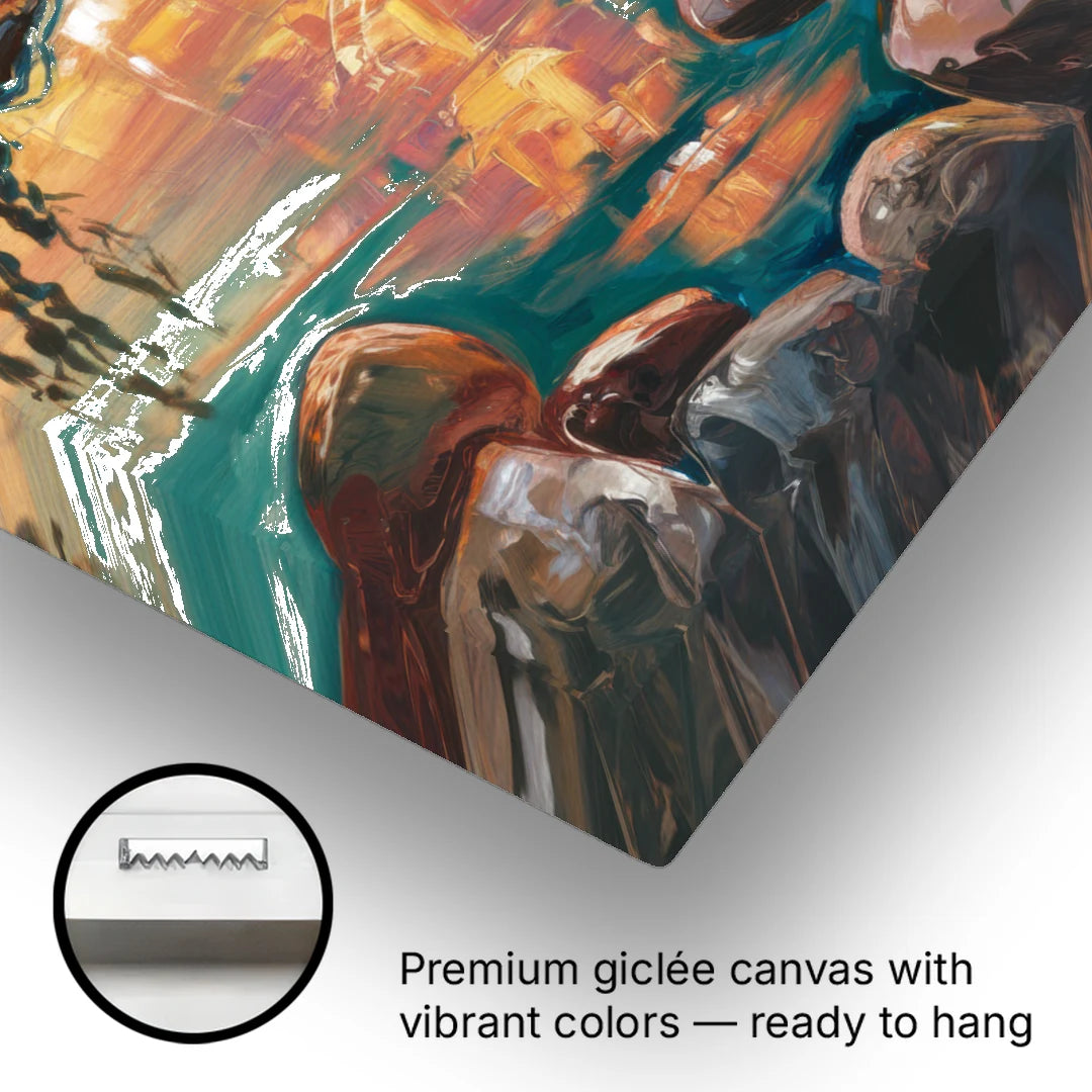 Lake Tahoe Sunset Reflections - Canvas Wall Art - Gallery Wrap Corner