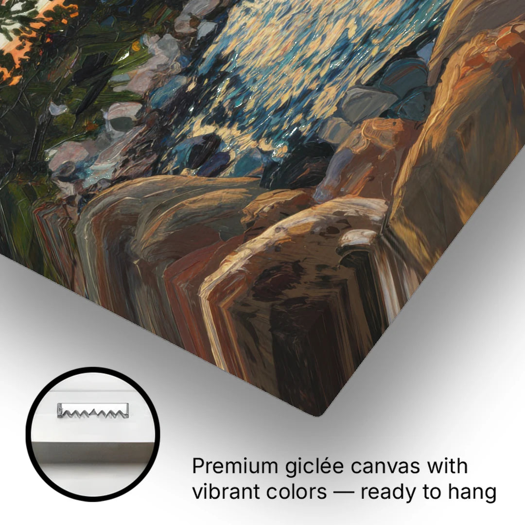 Lake Tahoe Sunset Reflections Serenity - Canvas Wall Art - Gallery Wrap Corner