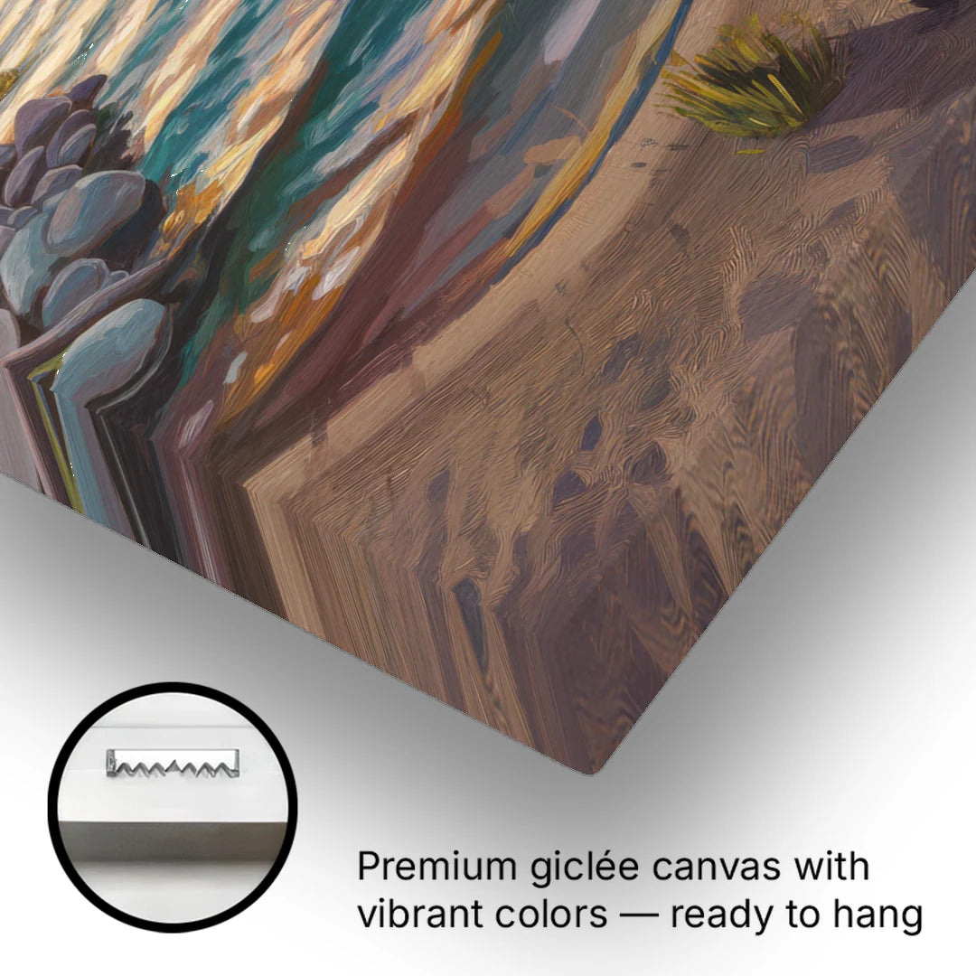 Lake Tahoe Tranquil Shoreline - Canvas Wall Art - Gallery Wrap Corner