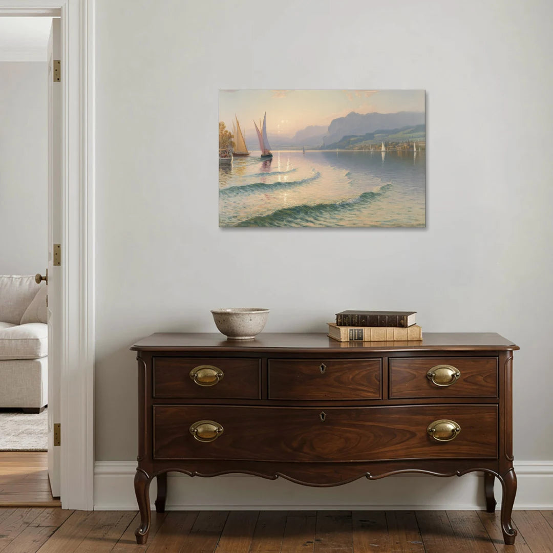 Lake Zurich Vista - Canvas Wall Art - Coffee Table - 36x24