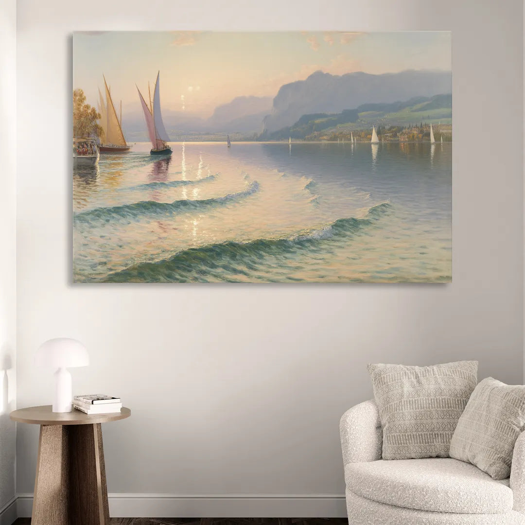 Lake Zurich Vista Sitting Room - Canvas Wall Art