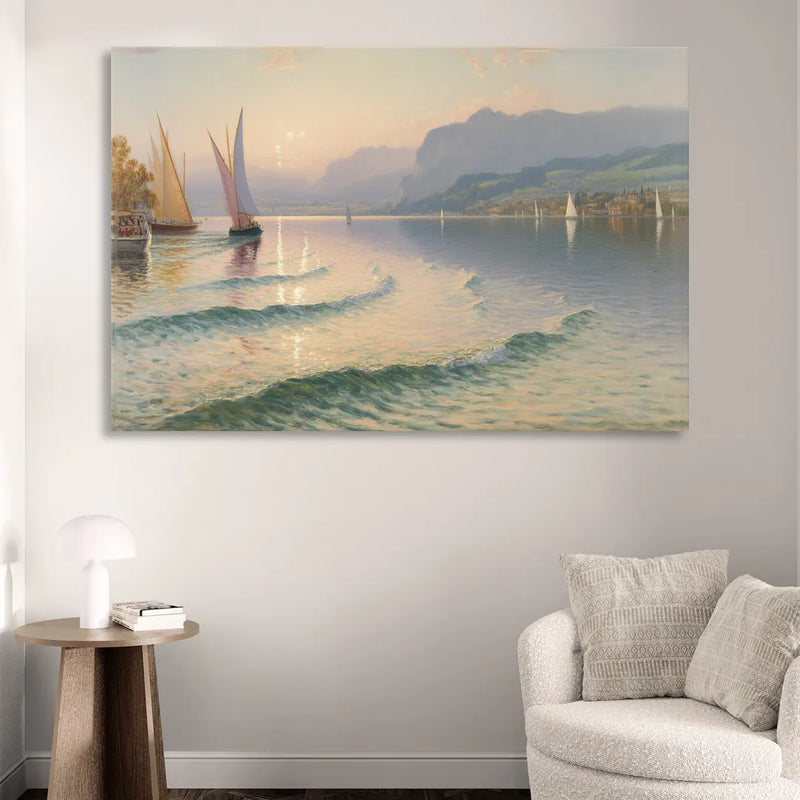Lake Zurich Vista Sitting Room - Canvas Wall Art