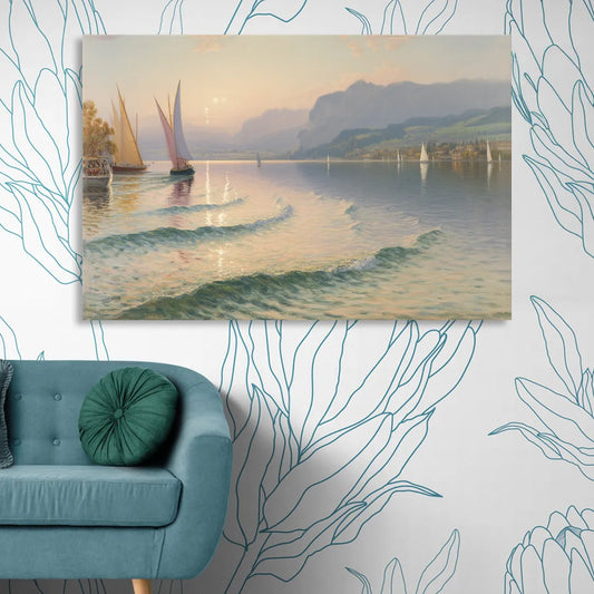 Lake Zurich Vista Living Room - Canvas Wall Art