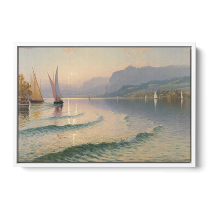 Lake Zurich Vista Front - White Canvas Wall Art
