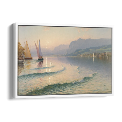 Lake Zurich Vista Side - White Canvas Wall Art
