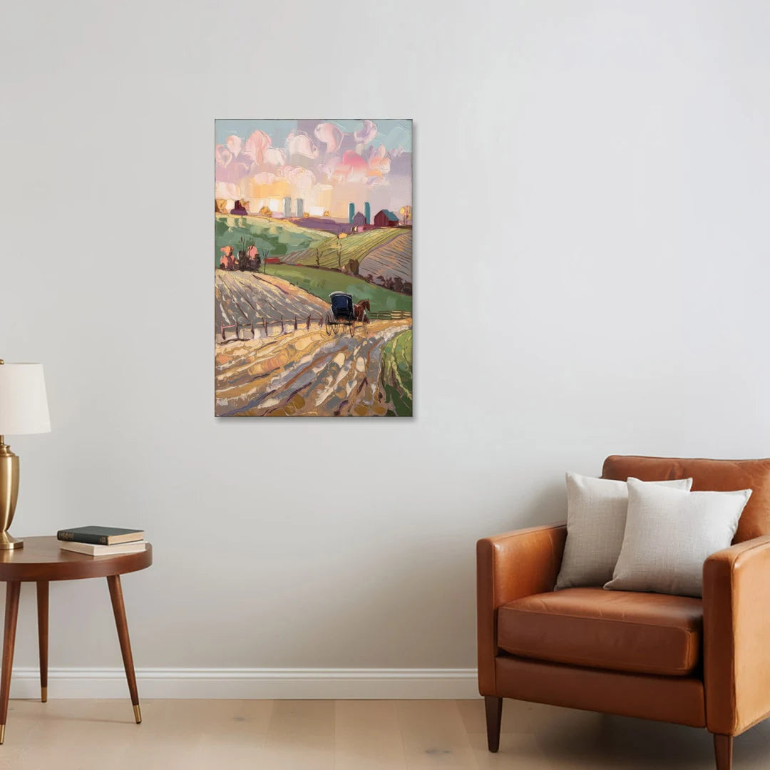 Lancaster Amish Farmlands - Canvas Wall Art - Sofa - 24x36