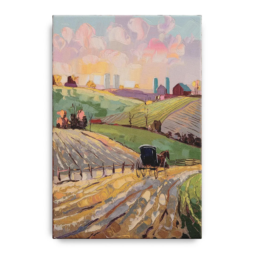 Lancaster Amish Farmlands Front - Canvas Wall Art