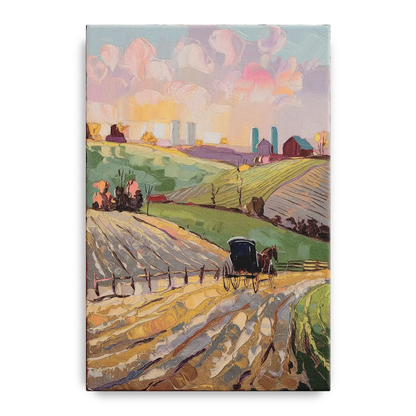 Lancaster Amish Farmlands Front - Canvas Wall Art