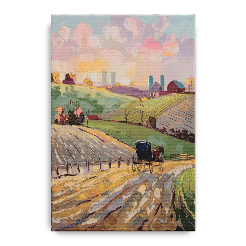 Lancaster Amish Farmlands Front - Canvas Wall Art