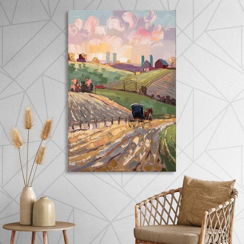 Lancaster Amish Farmlands Living Room - Canvas Wall Art