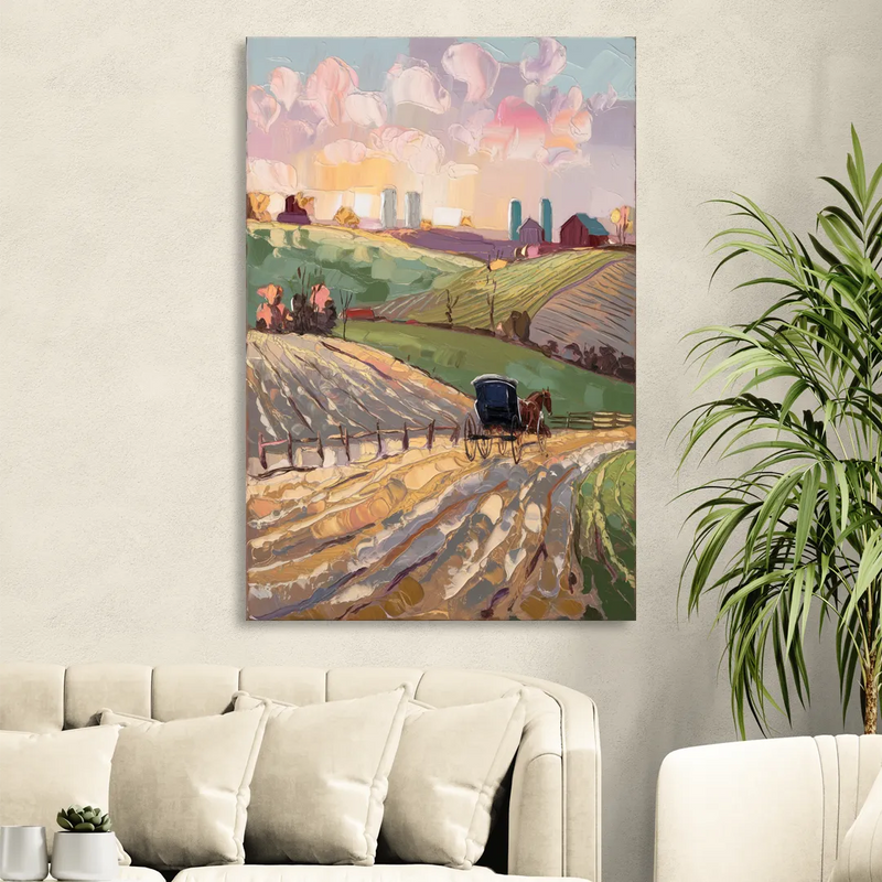 Lancaster Amish Farmlands Sitting Room - Canvas Wall Art