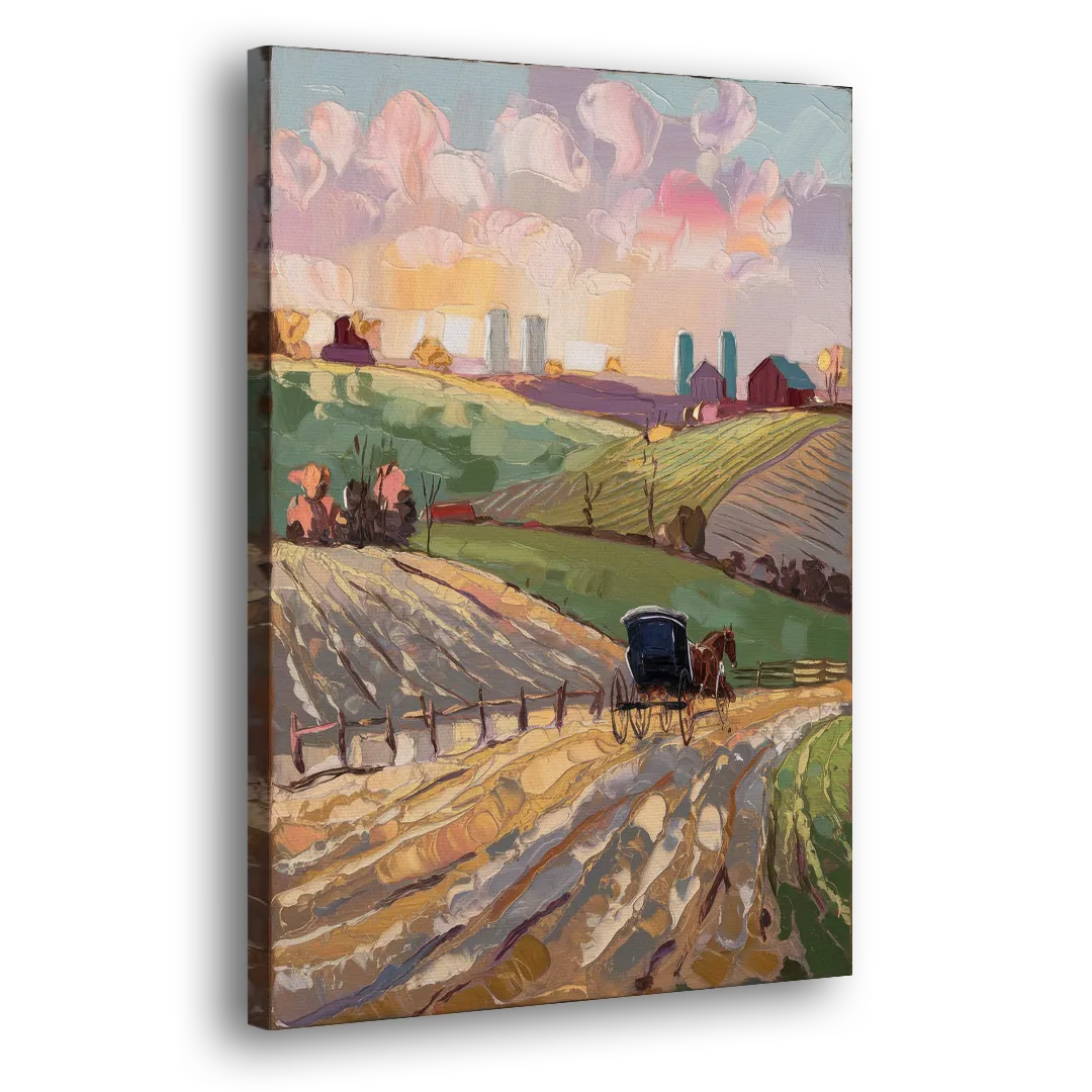 Lancaster Amish Farmlands Side - Canvas Wall Art