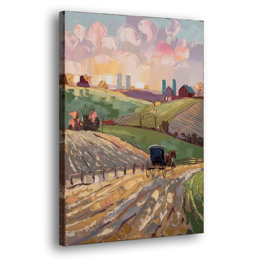 Lancaster Amish Farmlands Side - Canvas Wall Art