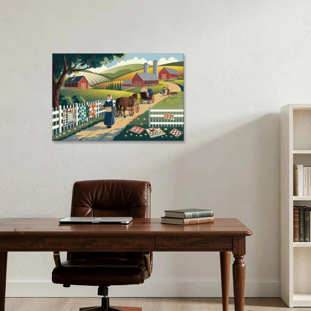 Lancaster Amish Farmlands Experience - Canvas Wall Art - Office - 36x24