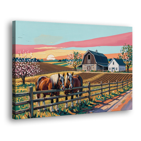 Lancaster Amish Farmlands Experience - Canvas Wall Art - Side