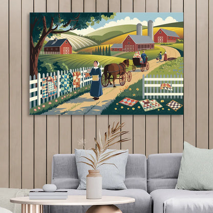 Lancaster Amish Farmlands Experience Sitting Room - Canvas Wall Art