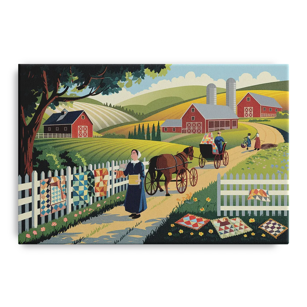 Lancaster Amish Farmlands Experience Front - Canvas Wall Art