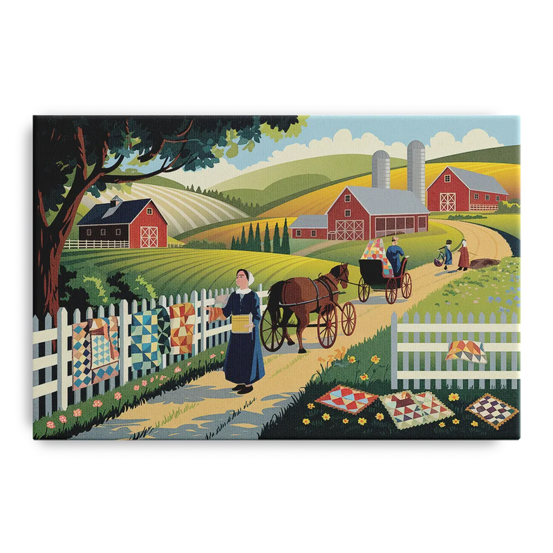 Lancaster Amish Farmlands Experience Front - Canvas Wall Art