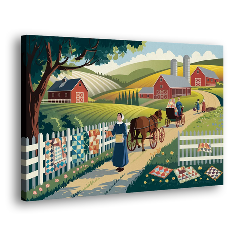 Lancaster Amish Farmlands Experience - Canvas Wall Art