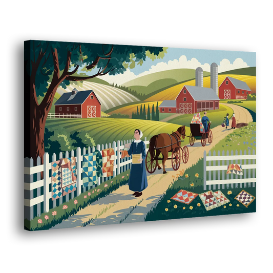 Lancaster Amish Farmlands Experience Side - Canvas Wall Art