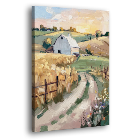 Lancaster Barns and Fields - Canvas Wall Art - Side