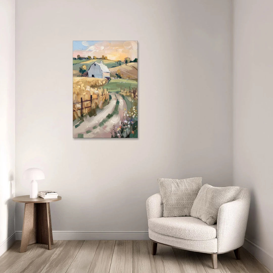 Lancaster Barns and Fields - Canvas Wall Art - Sofa - 24x36