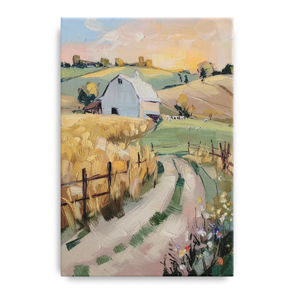 Lancaster Barns and Fields Front - Canvas Wall Art