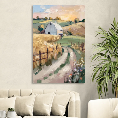 Lancaster Barns and Fields Living Room - Canvas Wall Art