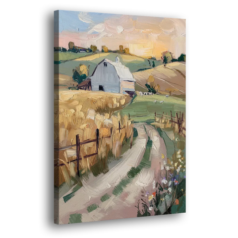 Lancaster Barns and Fields - Canvas Wall Art