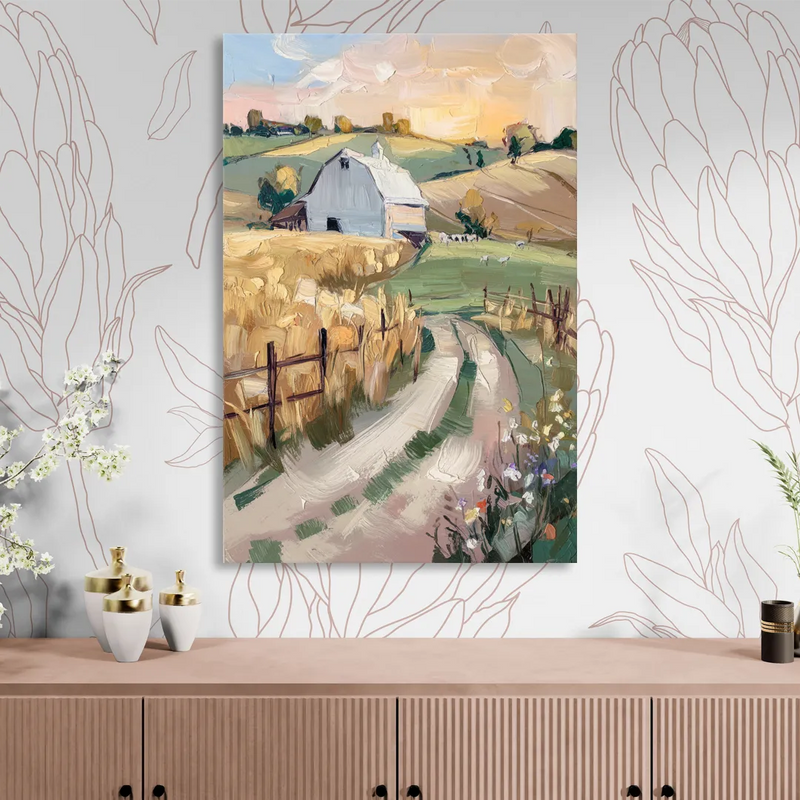 Lancaster Barns and Fields Sitting Room - Canvas Wall Art