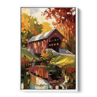 Lancaster Covered Bridges Front - White Canvas Wall Art