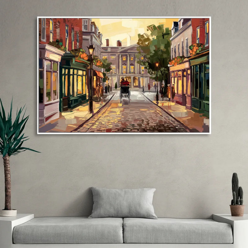 Lancaster Historic Downtown Sitting Room - White Canvas Wall Art
