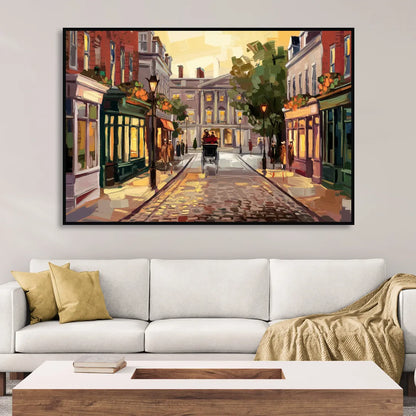 Lancaster Historic Downtown Sitting Room - Black Canvas Wall Art