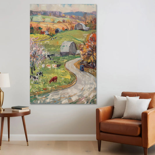 Lancaster PA Seasons - Canvas Wall Art - Sofa - 40x60