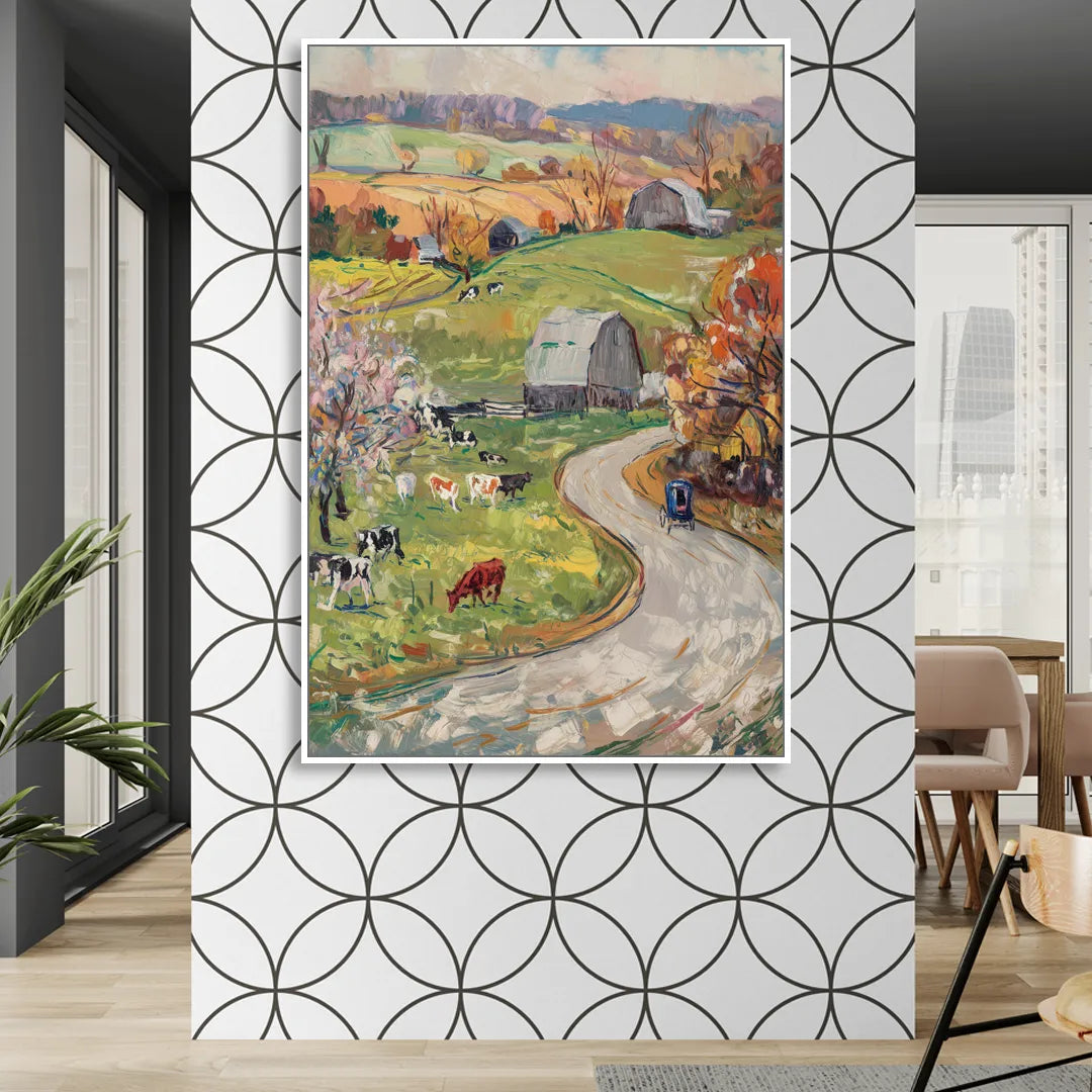 Lancaster PA Seasons Sitting Room - White Canvas Wall Art