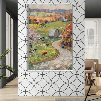 Lancaster PA Seasons Sitting Room - White Canvas Wall Art